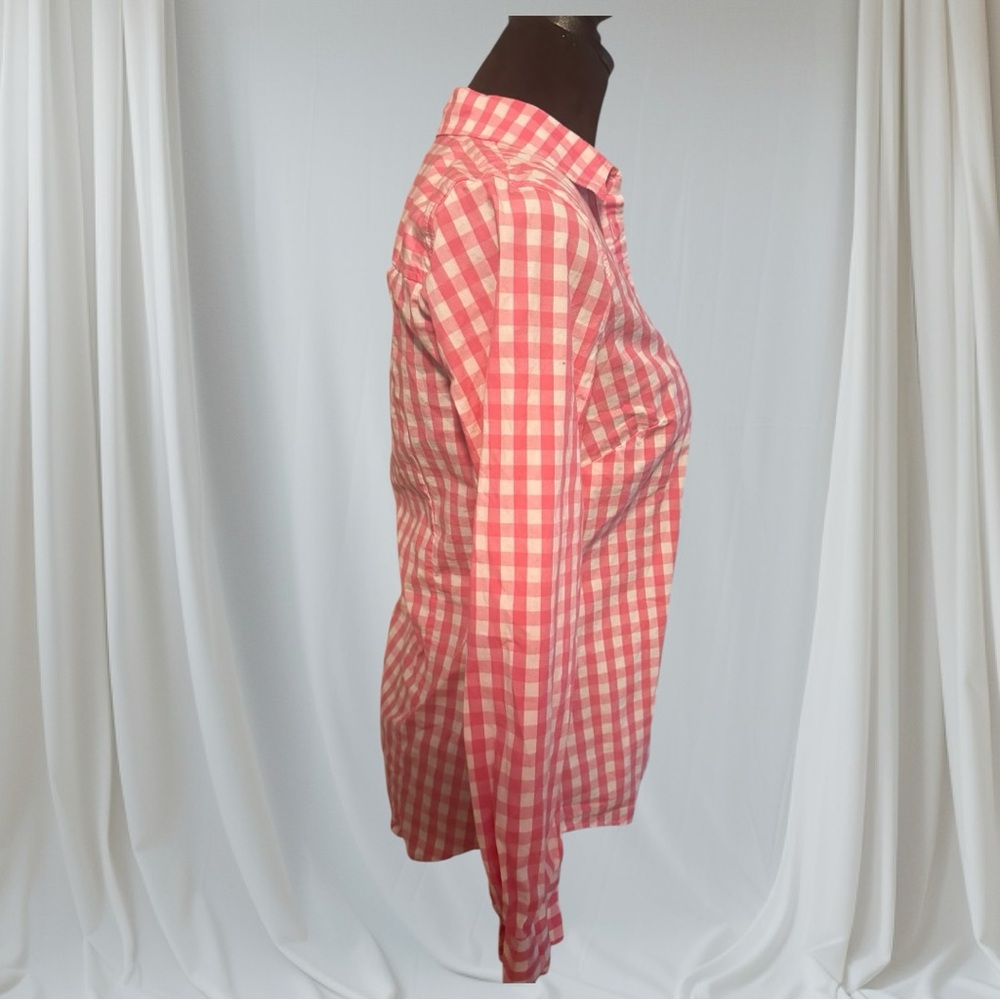 J. Crew Pink and White Checkered Button Down Shirt - Picture 4 of 8